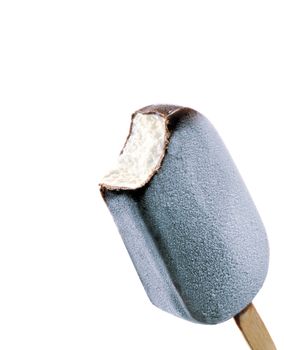 classic chocolate ice cream with drops isolated