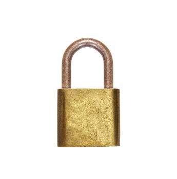 Gold lock isolated on white background