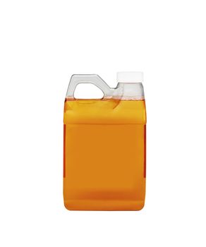 single motor oil bottle isolated on white