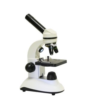 Microscope on white background