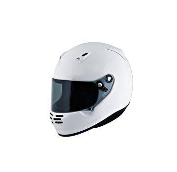 motorcycle helmet over white background, studio isolated.