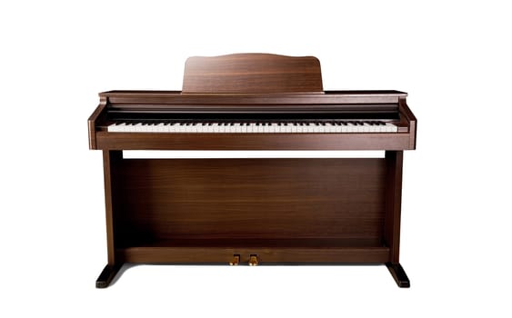brown piano isolated on a white background