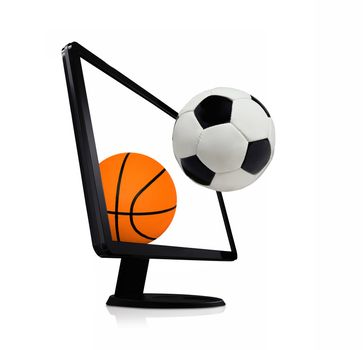 basketball with football computer on a white background