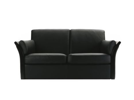 black sofa isolated on white