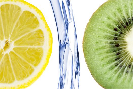 citrus fruit splashing isolated on white background