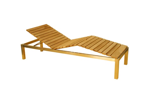 Wooden deck chair isolated