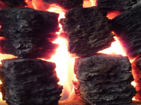 hot burning coals as a background