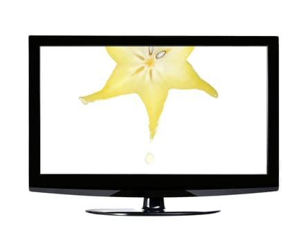 A slice of carambola in lcd monitor