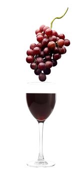 red wine and grapes