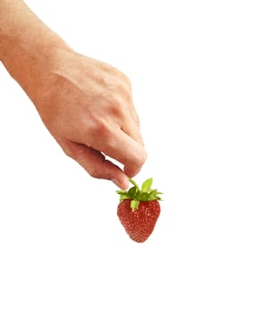 fresh strawberry in hand