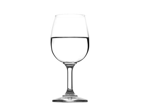 water on glass isolated on white background
