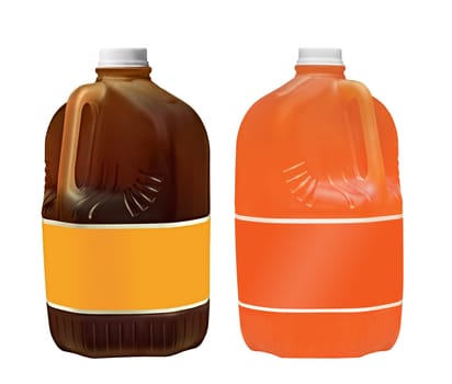 Green tea in one gallon plastic jug with blank label.