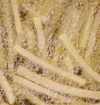 Chips stick fried close up