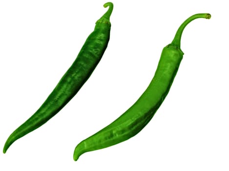 Green pepper isolated on a white background