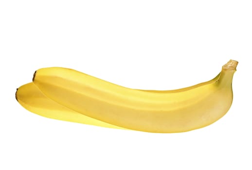 Two mature bananas, on white background.