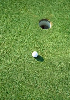 golf ball hole on a field