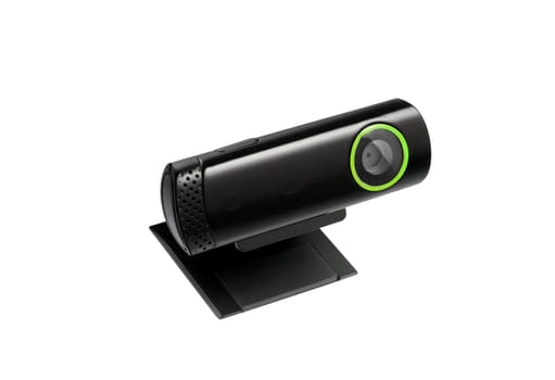 Close up of web cam in isolated white background
