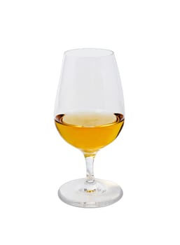glass of scotch top view
