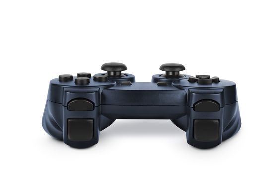 Translucent blue joypad over white