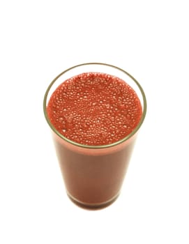tomato juice glass isolated on white background