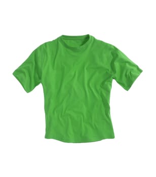 Green T-shirt isolated on white background