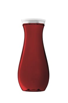 Red cosmetics bottle isolated