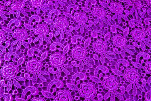 Detail of purple lace pattern fabric