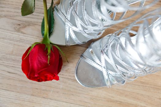 Wedding shoes with a rose