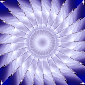 A kaleidoscope background of blue segments