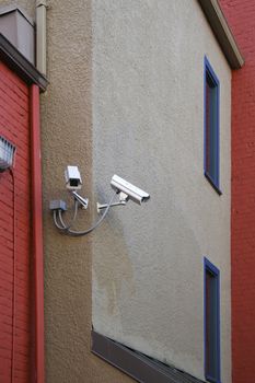 Wall mounted security cameras