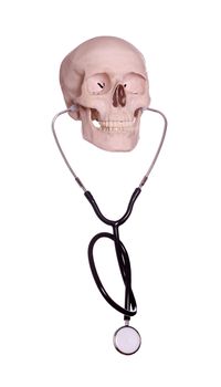 skull with stethoscope