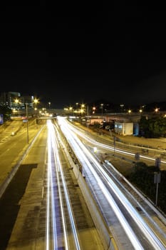 Traffic in Hong Kong at night