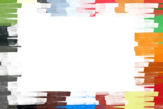 Colorful pastel line strokes border. Abstract frame illustration.