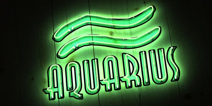 Aquarius Zodiac Sign in Neon