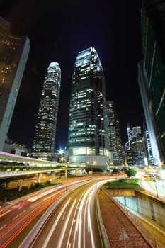 Hong Kong traffic at night