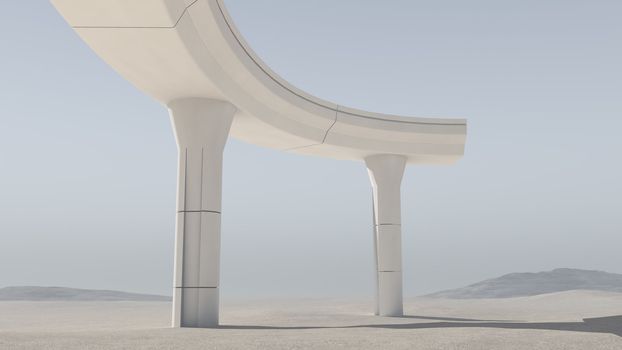 Uncompleted Highway job in the desert with clear sky background