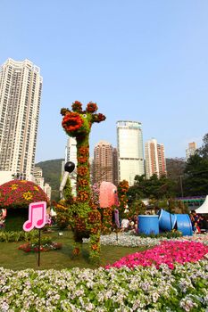 HONG KONG - MAR 12, Hong Kong Flower Show 2011 helds on Victoria Park, Hong Kong on 12 March, 2011. This year the theme flower was “Primula”.