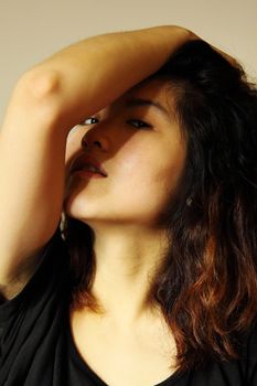 Asian woman in studio