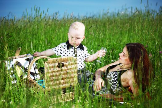 family picnic mother and child