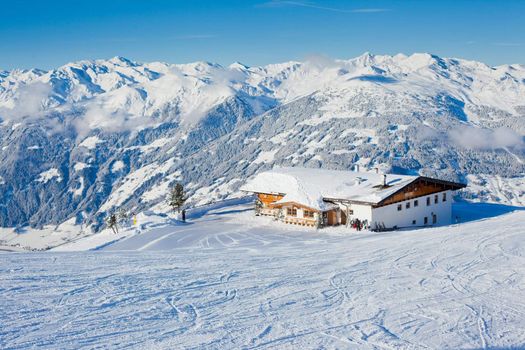 the alpine skiing resort in Austria Zillertal