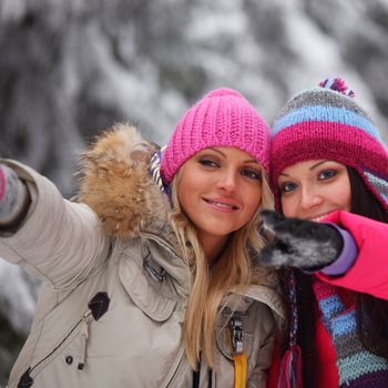 winter women close up portrait