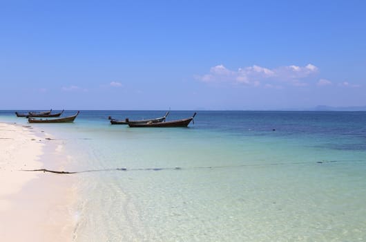 Clear water and blue sky. Lipe island, Thailand.