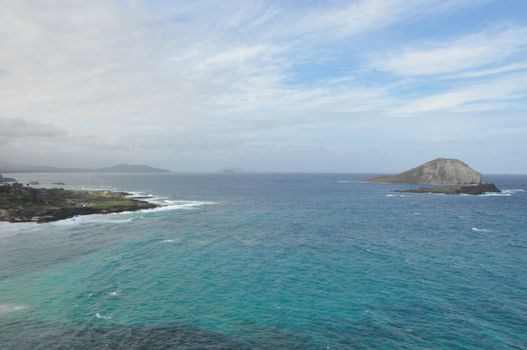 View of Rabbit Island (Manana) off Makapuu Lookout in Oahu, Hawaii