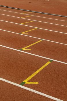 Running track in a sport center