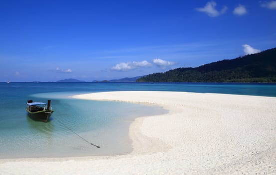 Clear water and blue sky. Lipe island, Thailand.