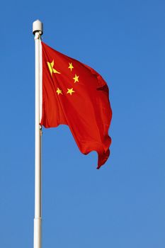 China flag under blue sky