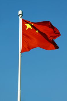 China flag under blue sky