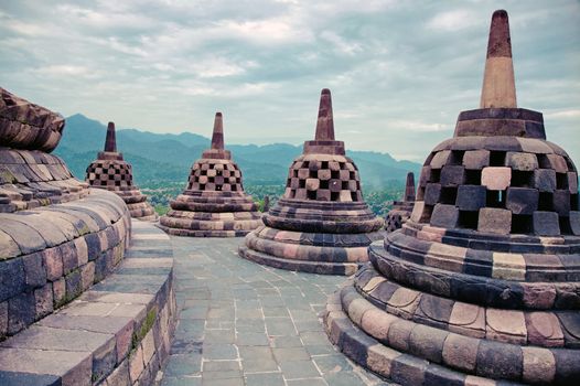 Borobudur Temple at sunrise.Java.Indonesia. 