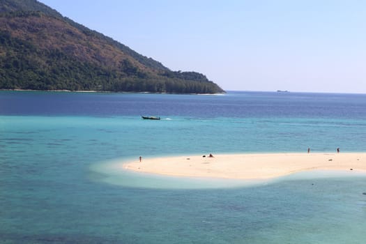 Clear water and blue sky. Lipe island, Thailand.