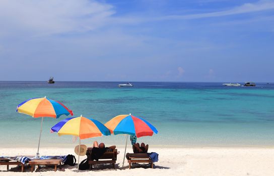 Beach furniture set in Lipe island, Thailand